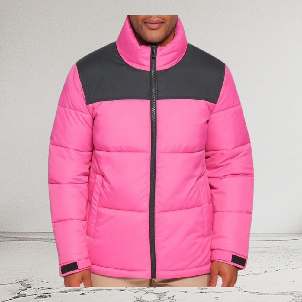 Club Room Men Colorblocked Puffer Winter Jacket‎ Ultra Loft Warm Water-Resistant